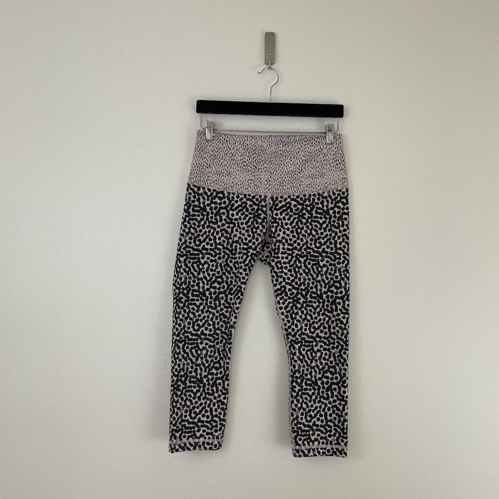 Lululemon Wunder Under Crop II Full-On Luon Ace Spot Grain Black Size 10